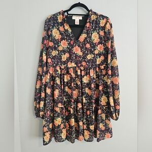 Flying Tomato Floral Long Sleeve Dress | Medium